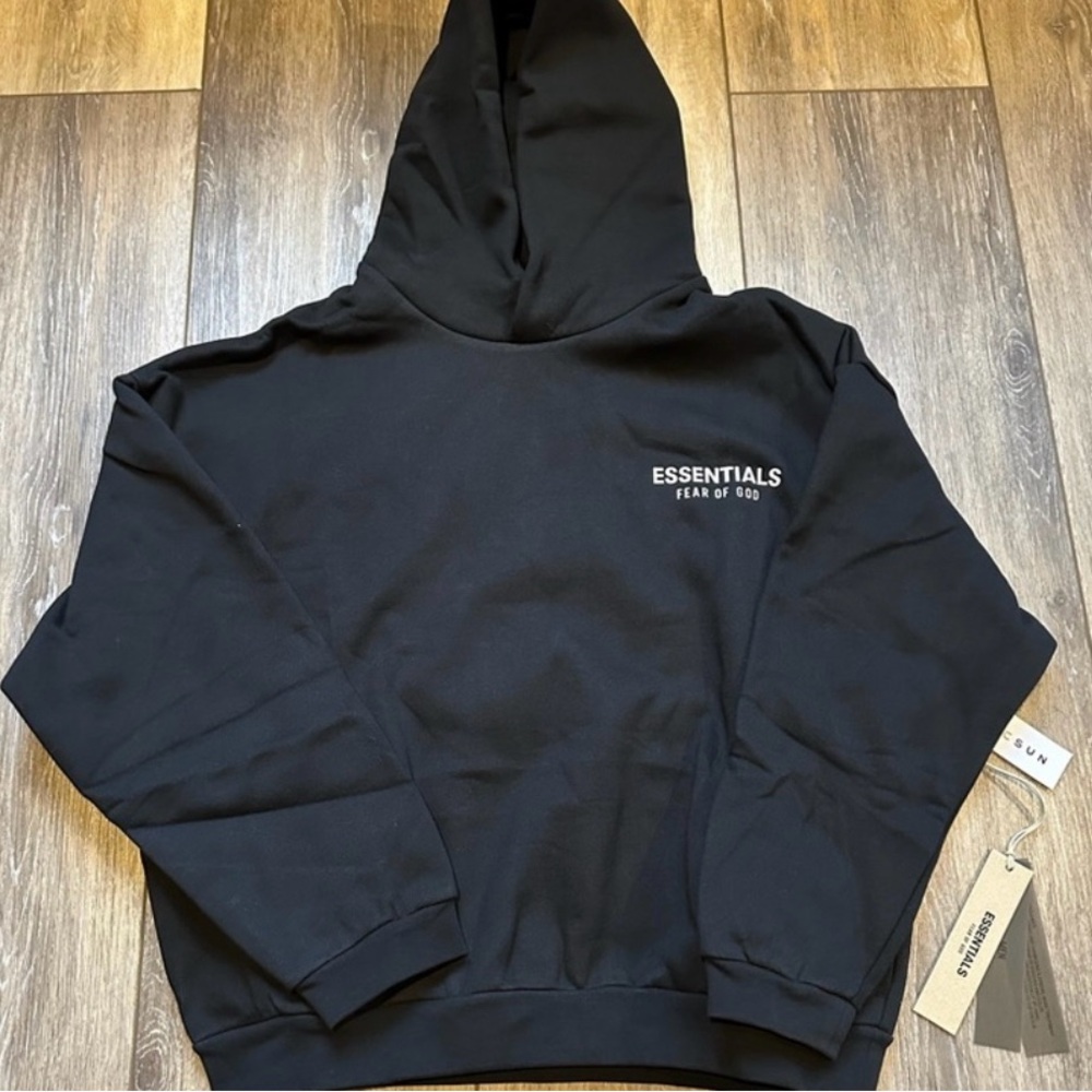 Essentials Black Hoodie (Size Small)